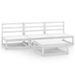 Salon de jardin 4 pcs Blanc Bois de pin massif 2 - Photo n°1