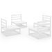 Salon de jardin 4 pcs Blanc Bois de pin massif - Photo n°1