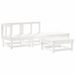 Salon de jardin 4 pcs blanc bois de pin massif - Photo n°1