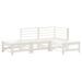 Salon de jardin 4 pcs blanc bois de pin massif - Photo n°1