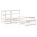Salon de jardin 4 pcs blanc bois de pin massif - Photo n°1