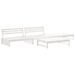 Salon de jardin 4 pcs blanc bois de pin massif - Photo n°1
