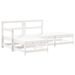 Salon de jardin 4 pcs blanc bois de pin massif - Photo n°1