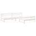 Salon de jardin 4 pcs blanc bois de pin massif - Photo n°1