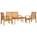 Salon de jardin 4 pcs bois d'acacia solide - Photo n°1