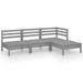 Salon de jardin 4 pcs Bois de pin massif Gris 5 - Photo n°1