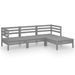 Salon de jardin 4 pcs Bois de pin massif Gris 2 - Photo n°1