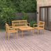 Salon de jardin 4 pcs Bois de teck solide - Photo n°1