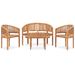 Salon de jardin 4 pcs en forme de banane Bois de teck solide - Photo n°1