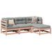 Salon de jardin 4 pcs et coussins bois massif sapin de douglas - Photo n°1
