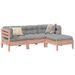 Salon de jardin 4 pcs et coussins bois massif sapin de douglas - Photo n°1