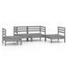 Salon de jardin 4 pcs Gris Bois de pin massif 13 - Photo n°1