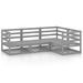 Salon de jardin 4 pcs Gris Bois de pin massif 5 - Photo n°1