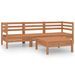 Salon de jardin 4 pcs Marron miel Bois de pin massif 15 - Photo n°1