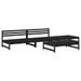 Salon de jardin 4 pcs noir bois massif de pin - Photo n°1