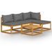 Salon de jardin 5 pcs avec coussin Bois d'acacia solide 10 - Photo n°1