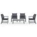 Salon de jardin 5 pcs avec coussin Bois d'acacia solide Gris 2 - Photo n°2