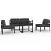 Salon de jardin 5 pcs avec coussins Aluminium Anthracite 3 - Photo n°1