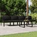 Salon de jardin 5 pcs avec coussins Aluminium Anthracite - Photo n°1