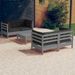 Salon de jardin 5 pcs avec coussins anthracite Bois de pin - Photo n°1