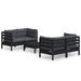 Salon de jardin 5 pcs avec coussins anthracite Bois de pin - Photo n°1