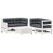 Salon de jardin 5 pcs avec coussins blanc bois massif de pin - Photo n°1