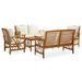 Salon de jardin 5 pcs avec coussins Bois d'acacia solide 16 - Photo n°1