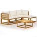 Salon de jardin 5 pcs avec coussins Bois d'acacia solide 13 - Photo n°1
