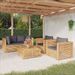 Salon de jardin 5 pcs avec coussins Bois de teck solide - Photo n°1