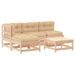 Salon de jardin 5 pcs avec coussins bois massif - Photo n°1