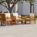 Salon de jardin 5 pcs avec coussins Bois massif d'acacia - Photo n°1