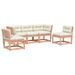 Salon de jardin 5 pcs avec coussins bois massif douglas - Photo n°1