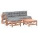 Salon de jardin 5 pcs avec coussins bois massif douglas - Photo n°1