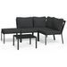 Salon de jardin 5 pcs avec coussins gris acier - Photo n°1