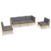 Salon de jardin 5 pcs avec coussins gris Bois de pin massif - Photo n°1