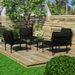 Salon de jardin 5 pcs avec coussins Noir PVC - Photo n°2