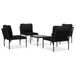 Salon de jardin 5 pcs avec coussins Noir PVC - Photo n°1