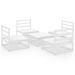 Salon de jardin 5 pcs Blanc Bois de pin massif 9 - Photo n°1