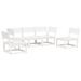 Salon de jardin 5 pcs blanc bois massif de pin - Photo n°1