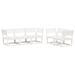 Salon de jardin 5 pcs blanc bois massif de pin - Photo n°1