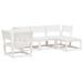 Salon de jardin 5 pcs blanc bois massif de pin - Photo n°1
