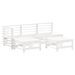 Salon de jardin 5 pcs blanc bois massif de pin - Photo n°1