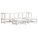 Salon de jardin 5 pcs blanc bois massif de pin - Photo n°1