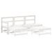 Salon de jardin 5 pcs blanc bois massif de pin - Photo n°1