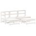 Salon de jardin 5 pcs blanc bois massif de pin - Photo n°1