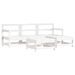 Salon de jardin 5 pcs blanc bois massif de pin - Photo n°1