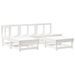 Salon de jardin 5 pcs blanc bois massif de pin - Photo n°1