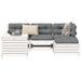 Salon de jardin 5 pcs blanc bois massif de pin - Photo n°1