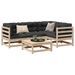 Salon de jardin 5 pcs bois de pin massif - Photo n°1
