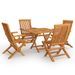 Salon de jardin 5 pcs Bois de teck massif 17 - Photo n°1